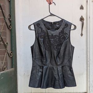 FOREVER 21 Faux Leather Peplum Top
